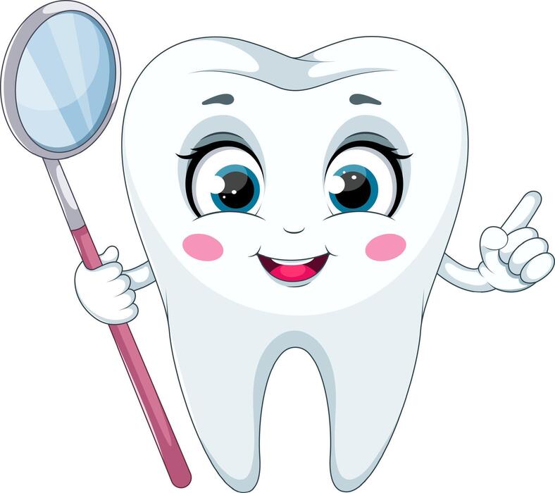 tooth with dental mirror vector